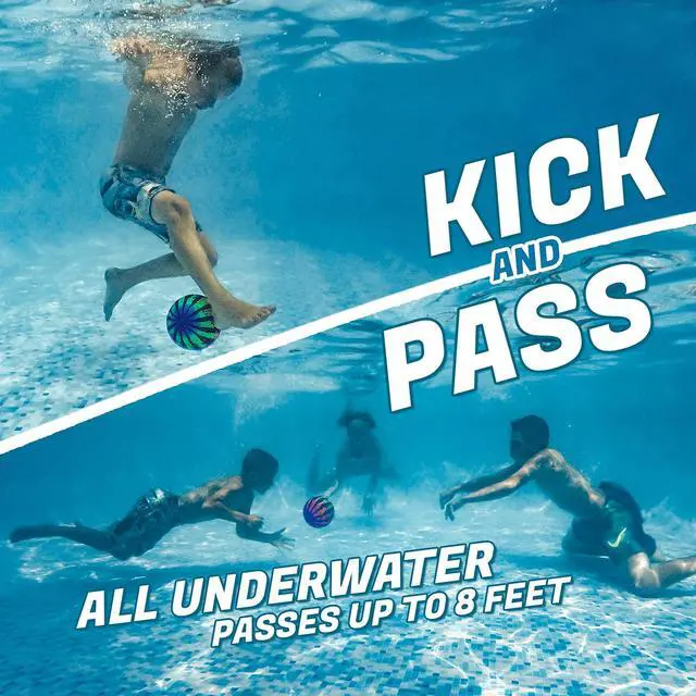 Alt view image 4 of 7 - Pool Toys for Adults and Family - 2 Pack of 6 1/2" & 9" Kids, Teens, Everyone Swimming Games, Water Football, Tag, Diving Beach Play Fun Accessories
