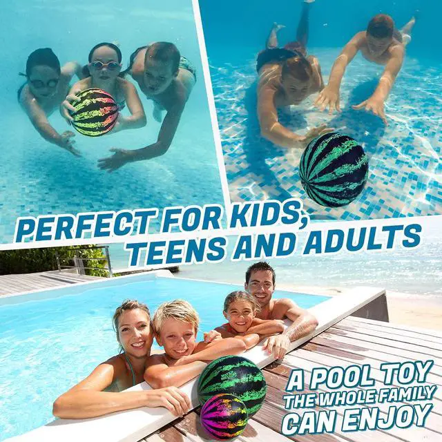 Alt view image 6 of 7 - Pool Toys for Adults and Family - 2 Pack of 6 1/2" & 9" Kids, Teens, Everyone Swimming Games, Water Football, Tag, Diving Beach Play Fun Accessories