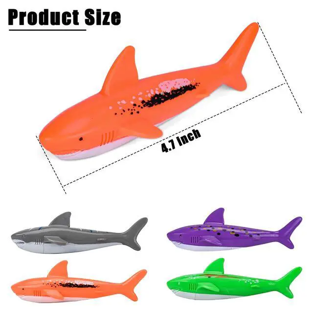Alt view image 7 of 7 - Diving Pool Toy Underwater Swimming Throwing Diving Torpedo Shark,4 Pack