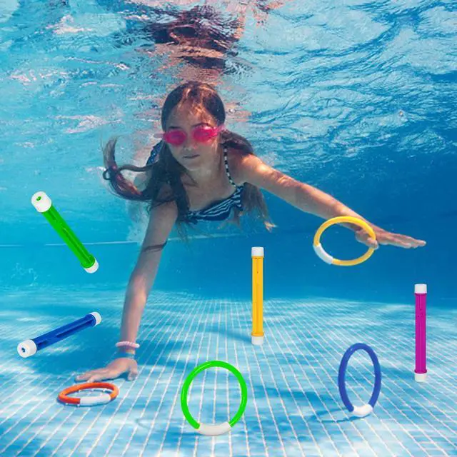 Alt view image 2 of 6 - Underwater Pool Toys for Kids Ages 4-8 8-12, Summer Training Swim Pool Diving Toys Set for Fun Water Games