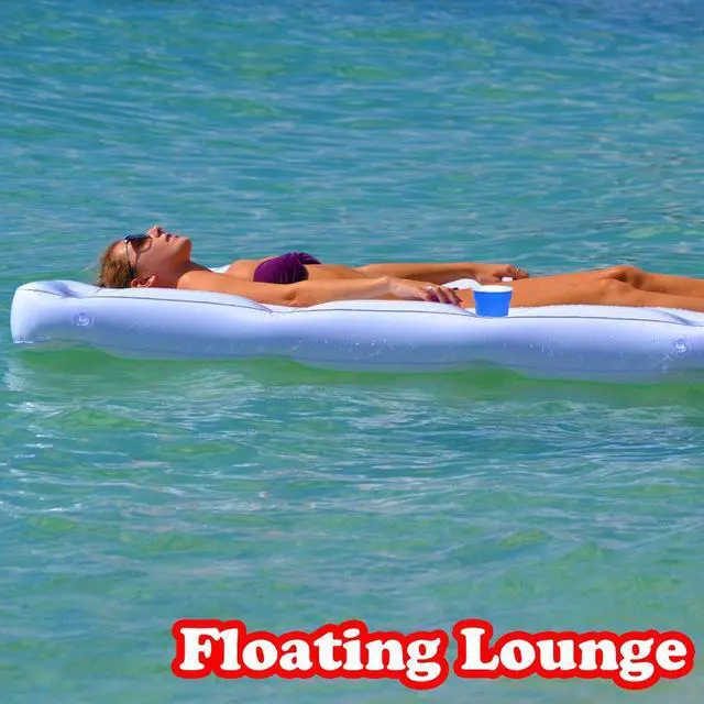 Alt view image 4 of 7 - Pool Lounge Beer Pong Inflatable with Social Floating, White