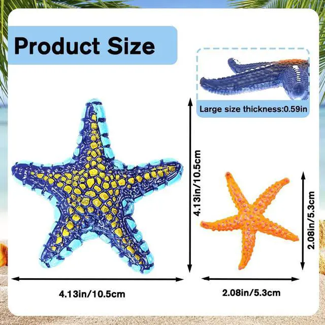 Alt view image 2 of 7 - 16 Pieces Big Diving Pool Toys, Beach Colorful Starfish Summer Swimming Underwater Pool Toys Soft Rubber Dive Throw for Kids Birthday Swimming Pool Party Favors Fish Tank Stuffer (2 Sizes)