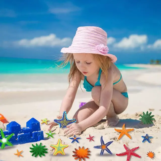 Alt view image 5 of 7 - 16 Pieces Big Diving Pool Toys, Beach Colorful Starfish Summer Swimming Underwater Pool Toys Soft Rubber Dive Throw for Kids Birthday Swimming Pool Party Favors Fish Tank Stuffer (2 Sizes)