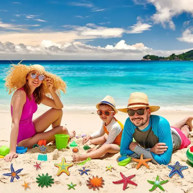 Alt view image 6 of 7 - 16 Pieces Big Diving Pool Toys, Beach Colorful Starfish Summer Swimming Underwater Pool Toys Soft Rubber Dive Throw for Kids Birthday Swimming Pool Party Favors Fish Tank Stuffer (2 Sizes)