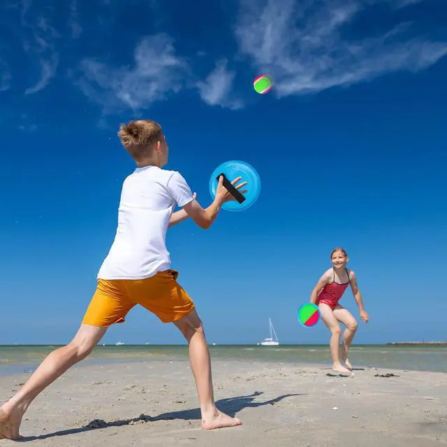 Alt view image 3 of 7 - Toss and Catch Ball Game Outdoor Toys for Kids Yard Games Beach Toys Outside Games for 3 4 5 6 7 8 9 10 Year Old Boys Girls (Upgraded)