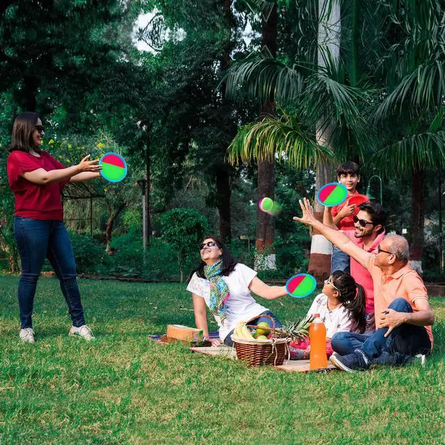 Alt view image 4 of 7 - Toss and Catch Ball Game Outdoor Toys for Kids Yard Games Beach Toys Outside Games for 3 4 5 6 7 8 9 10 Year Old Boys Girls (Upgraded)