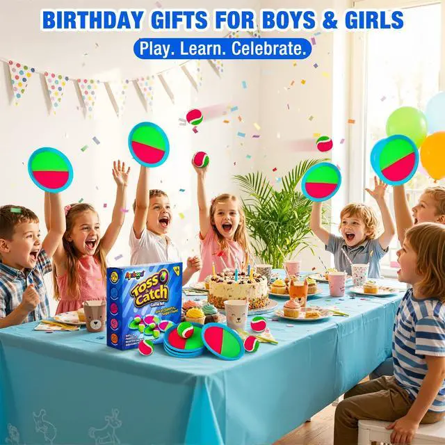 Alt view image 5 of 7 - Toss and Catch Ball Game Outdoor Toys for Kids Yard Games Beach Toys Outside Games for 3 4 5 6 7 8 9 10 Year Old Boys Girls (Upgraded)