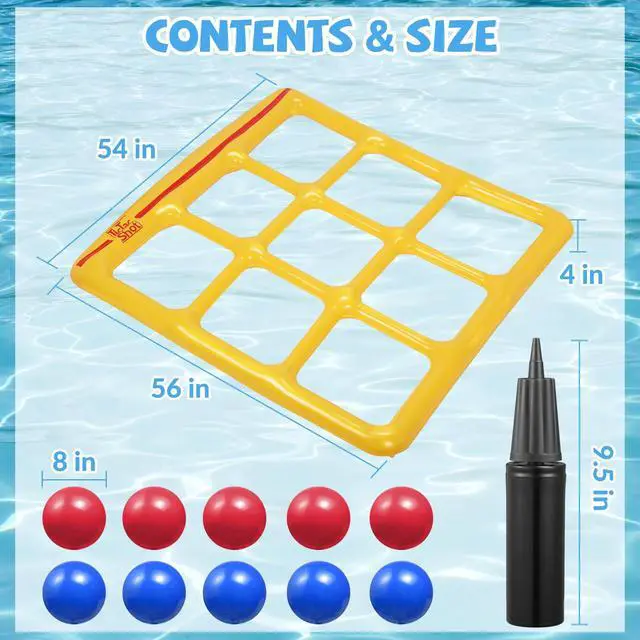 Alt view image 5 of 7 - Pool Toys Games Set- Tic-Tac-Toe Inflatable Pool Toy with 10 Balls - for Adults Teens Kids 2-10 Players