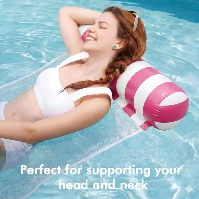 Alt view image 5 of 7 - 4 Pack Inflatable Pool Floats, 4-in-1 Water Hammock, Pool Floats Adult Size for Swimming Pool Party Summer Lake Water Fun