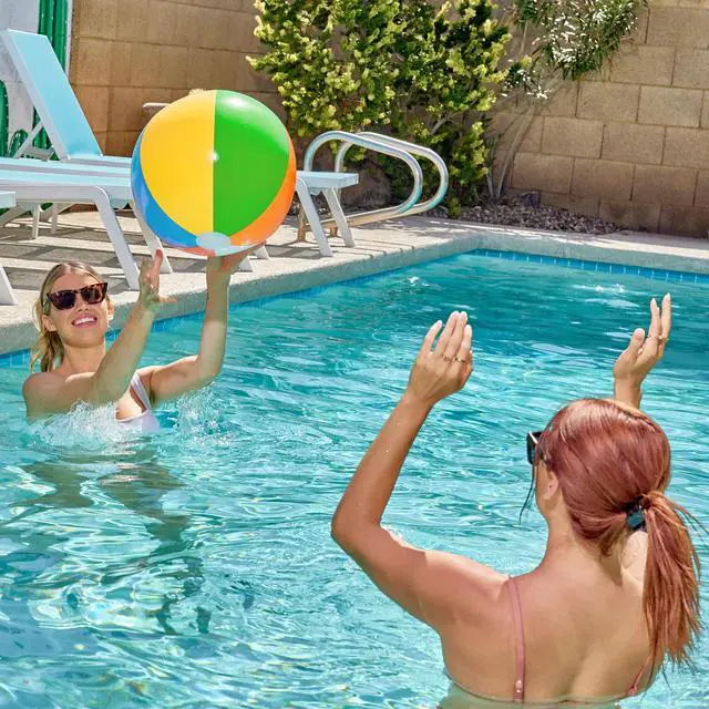 Alt view image 2 of 7 - 2-Pack 20" Beach Balls - Pool Toys Large Inflatable Beach Ball Swimming Pool Water Games, Classic Rainbow Color Beachball Luau Birthday Decorations Party Supplies Party Favors Gifts