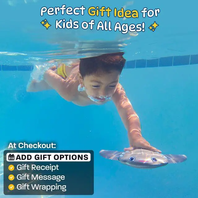 Alt view image 5 of 7 - Swimming Pool Toys for Kids: Stingray Pool Torpedo Swim Toy - Self Propelled Water Toy Glides Underwater - Best Water Games & Outdoor Gifts for Boys & Girls - Diving Toys For Kids Ages 5 6 7 8 9 10 +