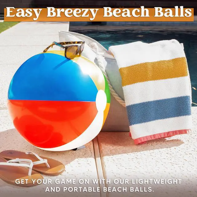 Alt view image 4 of 7 - 2-Pack 20" Beach Balls - Pool Toys Large Inflatable Beach Ball Swimming Pool Water Games, Classic Rainbow Color Beachball Luau Birthday Decorations Party Supplies Party Favors Gifts