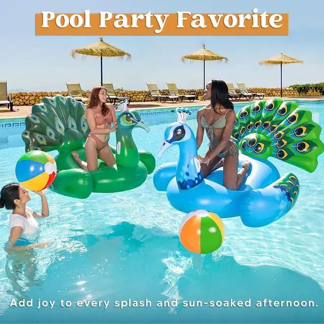 Alt view image 6 of 7 - 2-Pack 20" Beach Balls - Pool Toys Large Inflatable Beach Ball Swimming Pool Water Games, Classic Rainbow Color Beachball Luau Birthday Decorations Party Supplies Party Favors Gifts