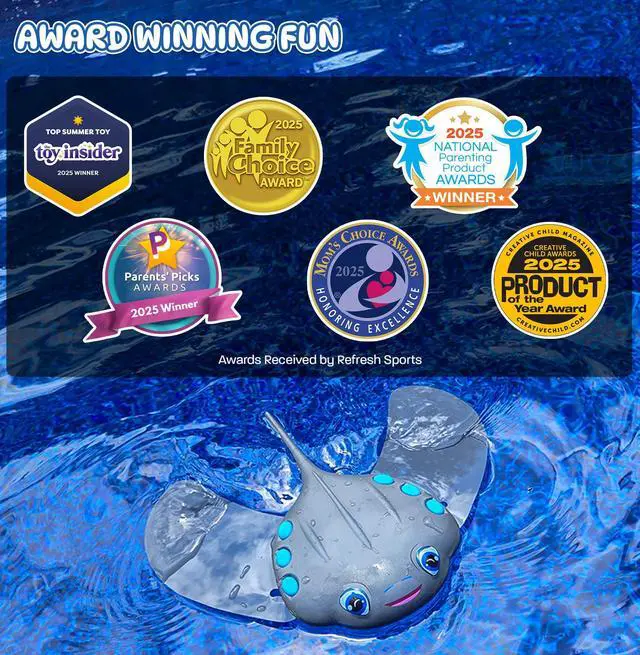 Alt view image 7 of 7 - Swimming Pool Toys for Kids: Stingray Pool Torpedo Swim Toy - Self Propelled Water Toy Glides Underwater - Best Water Games & Outdoor Gifts for Boys & Girls - Diving Toys For Kids Ages 5 6 7 8 9 10 +