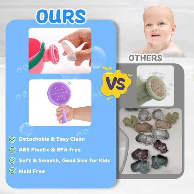 Alt view image 4 of 7 - Baby Bath Toys for Kids Ages 1-3 Toddler Bath Toys Mold Free for 2-4 Bathtub Sand Beach Pool Water Toys for 1+ Year Old Girl Gifts 5 PCS (Color Random)