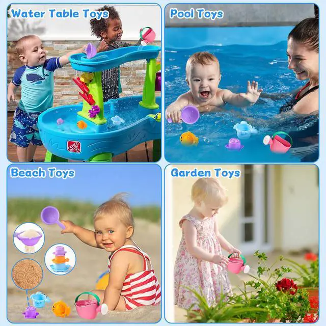 Alt view image 6 of 7 - Baby Bath Toys for Kids Ages 1-3 Toddler Bath Toys Mold Free for 2-4 Bathtub Sand Beach Pool Water Toys for 1+ Year Old Girl Gifts 5 PCS (Color Random)