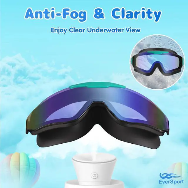 Alt view image 4 of 6 - 2 Pack Kids Swim Goggles Frame Less Design Anti-fog UV Protection Clear Wide Vision No Leak, Water Pool Swimming Goggles for kids 6-14 8-14 8-12 Youth Children Boys Girls