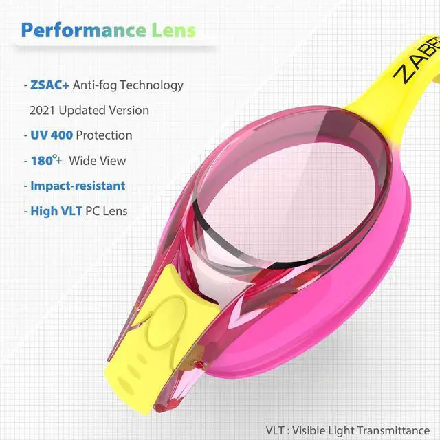 Alt view image 4 of 6 - Swimming Goggles for Kids Toddler Youth Girls Boys Junior Jr Childrens Child Little Age 3 4 5 6 7 8 9 10 Years Anti Fog Blue Yellow Green Pink Clear, 3 Pack