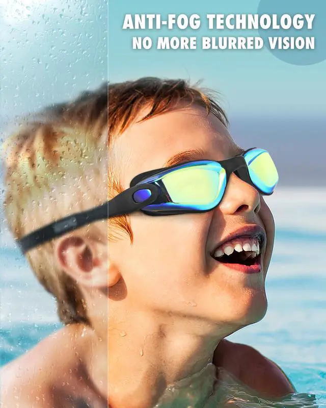 Alt view image 3 of 7 - Kids Swim Goggles, Pack of 2 Swimming Goggles for Children Boys & Girls Age 3-14