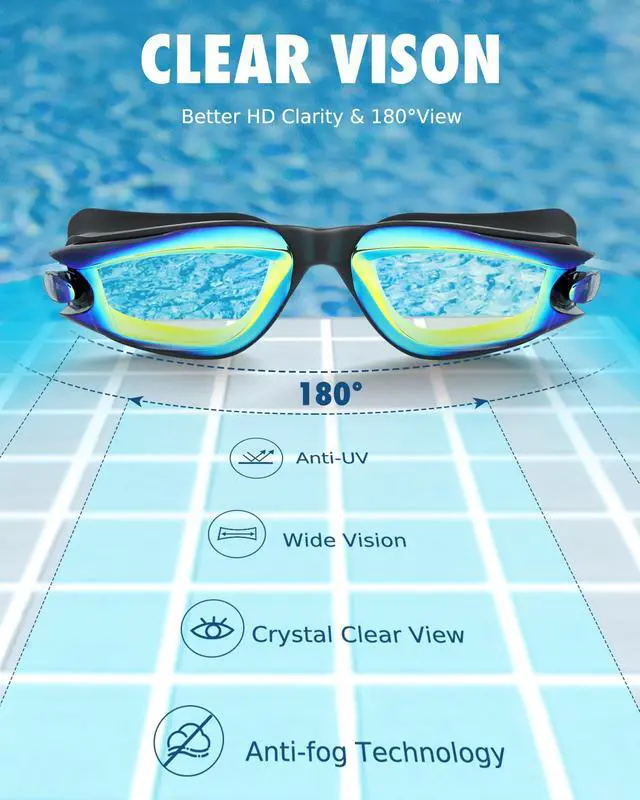 Alt view image 5 of 7 - Kids Swim Goggles, Pack of 2 Swimming Goggles for Children Boys & Girls Age 3-14