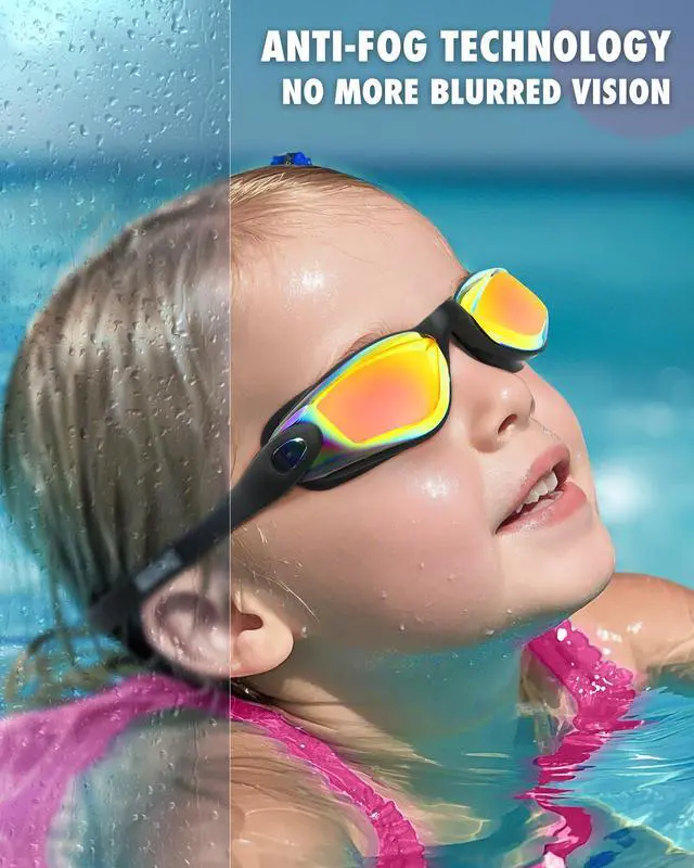 Alt view image 3 of 7 - Kids Swim Goggles, Pack of 2 Swimming Goggles for Children Boys & Girls Age 3-14
