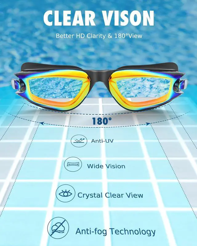 Alt view image 5 of 7 - Kids Swim Goggles, Pack of 2 Swimming Goggles for Children Boys & Girls Age 3-14