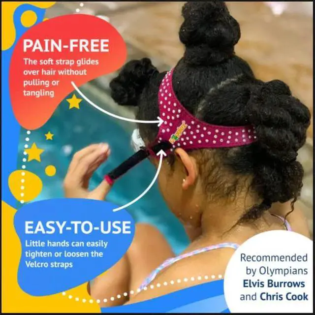 Alt view image 3 of 6 - Anti-Fog Swimming Goggles for Kids under 10 (Ages 3-10) Recommended by Swim Instructors; Premium Pain-Free Strap - Mermaid