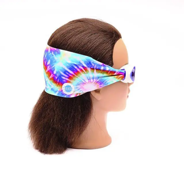 Alt view image 2 of 7 - Place KIDS SWIM GOGGLES with Fabric Strap - TIE DYE | Tangle-Free, Swimming Goggles for Kids, Comfy Fabric Strap Goggles - Tie Dye Goggles for Swimming