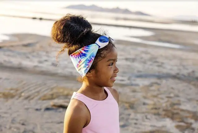 Alt view image 7 of 7 - Place KIDS SWIM GOGGLES with Fabric Strap - TIE DYE | Tangle-Free, Swimming Goggles for Kids, Comfy Fabric Strap Goggles - Tie Dye Goggles for Swimming