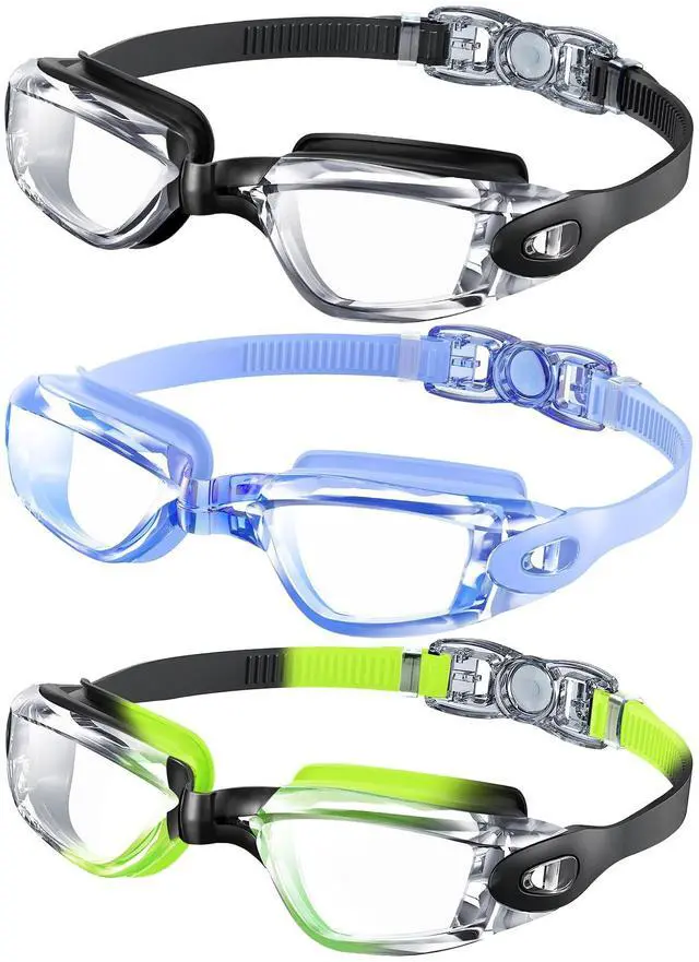 Main image of Kids Goggles for 4-16, Kids Swimming Goggles Anti Fog No Leaking, 3 Pack Swim Goggles for Boys Girls Youth