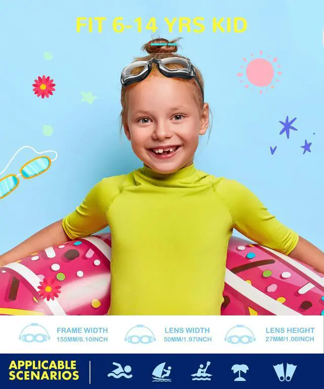 Alt view image 5 of 7 - Kids Goggles for 4-16, Kids Swimming Goggles Anti Fog No Leaking, 3 Pack Swim Goggles for Boys Girls Youth