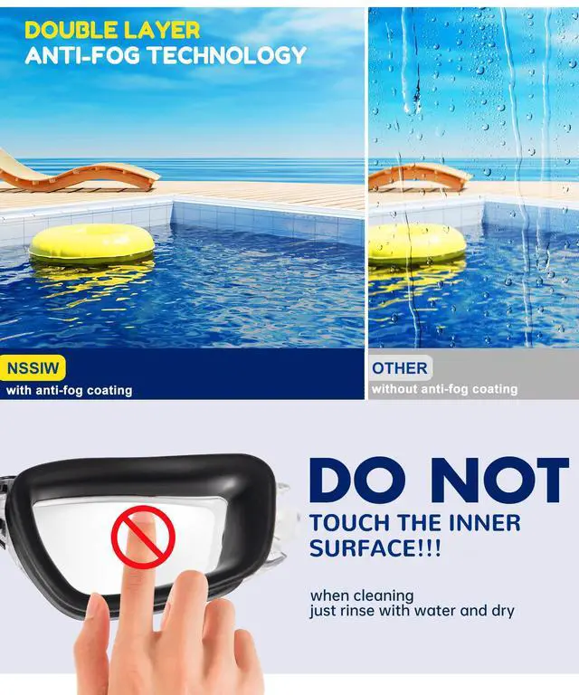 Alt view image 6 of 7 - Kids Goggles for 4-16, Kids Swimming Goggles Anti Fog No Leaking, 3 Pack Swim Goggles for Boys Girls Youth