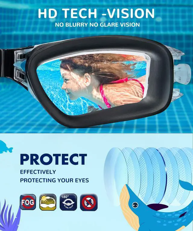 Alt view image 7 of 7 - Kids Goggles for 4-16, Kids Swimming Goggles Anti Fog No Leaking, 3 Pack Swim Goggles for Boys Girls Youth