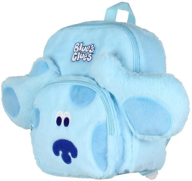 Main image of Blue's Clues Fuzzy Soft Character Cartoon Face 12 Inch Backpack For Daily Use