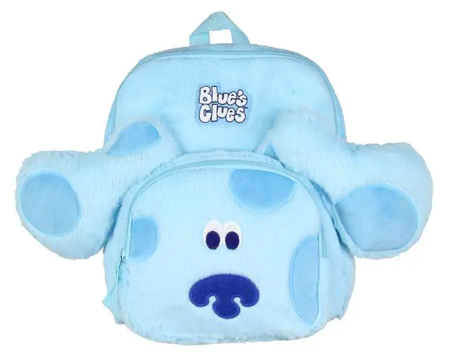 Alt view image 2 of 6 - Blue's Clues Fuzzy Soft Character Cartoon Face 12 Inch Backpack For Daily Use