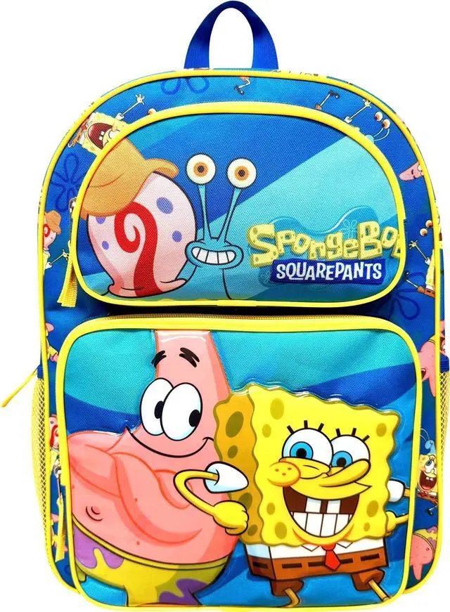 Main image of Kid's Licensed 16" SpongeBob Cargo Backpack - Large School Backpack with Multiple Pockets