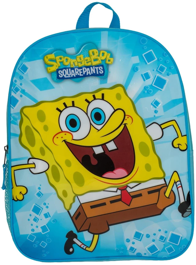 Alt view image 4 of 5 - Spongebop Square Pants Kids Backpack, 15" School Bag for Girls & Boys, Blue