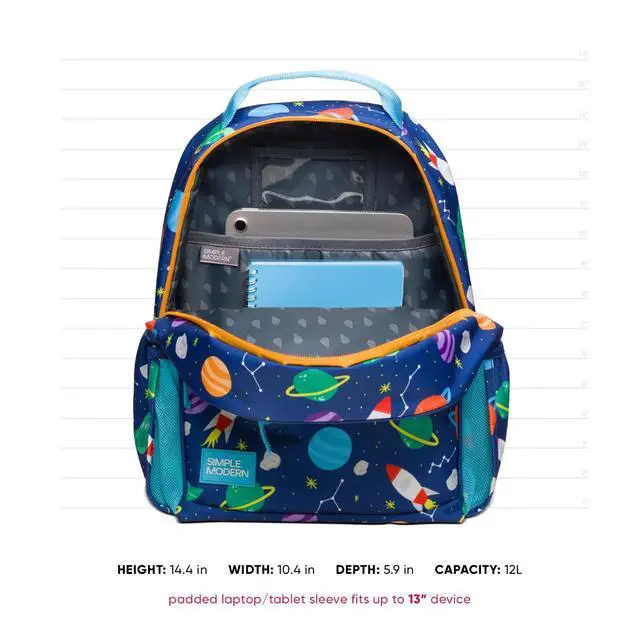 Alt view image 4 of 7 - Medium Disney Pixar Toddler Backpack for School Girls and Boys | Kindergarten Elementary Kids Backpack | Fletcher Collection | Kids - 15" tall | Pixar Mashup on Blue