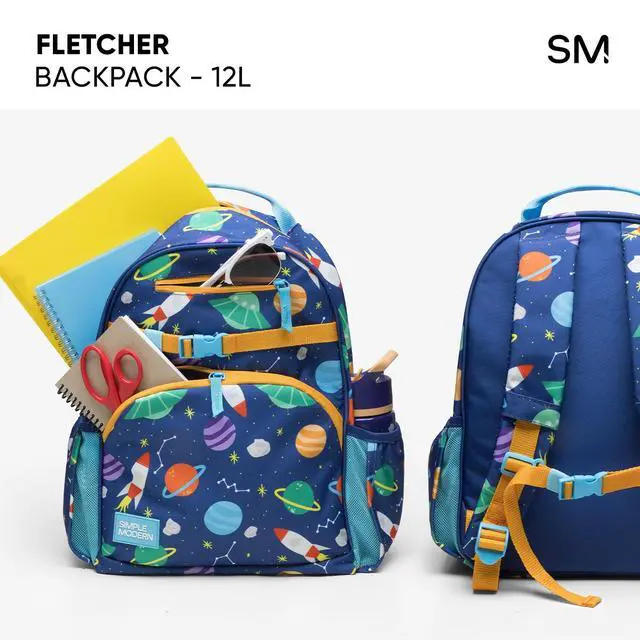 Alt view image 6 of 7 - Medium Disney Pixar Toddler Backpack for School Girls and Boys | Kindergarten Elementary Kids Backpack | Fletcher Collection | Kids - 15" tall | Pixar Mashup on Blue