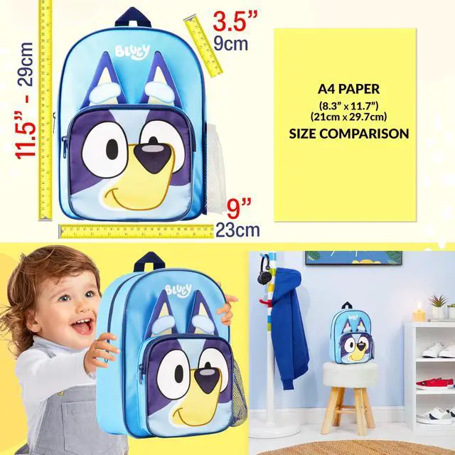 Alt view image 2 of 6 - Mini Backpack for Kids Toddlers, Small Bag 11.5x9 in with Adjustable Straps for Travel Picnic Vacation Gifts for Kids (Blue)