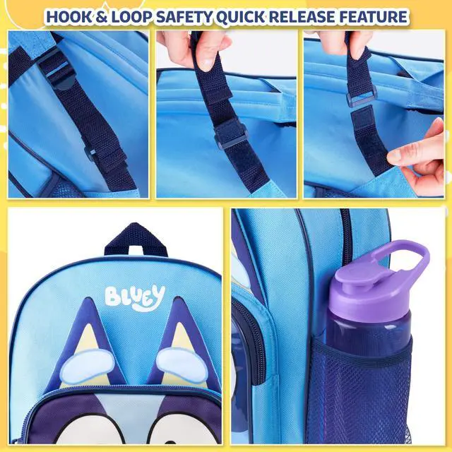 Alt view image 4 of 6 - Mini Backpack for Kids Toddlers, Small Bag 11.5x9 in with Adjustable Straps for Travel Picnic Vacation Gifts for Kids (Blue)