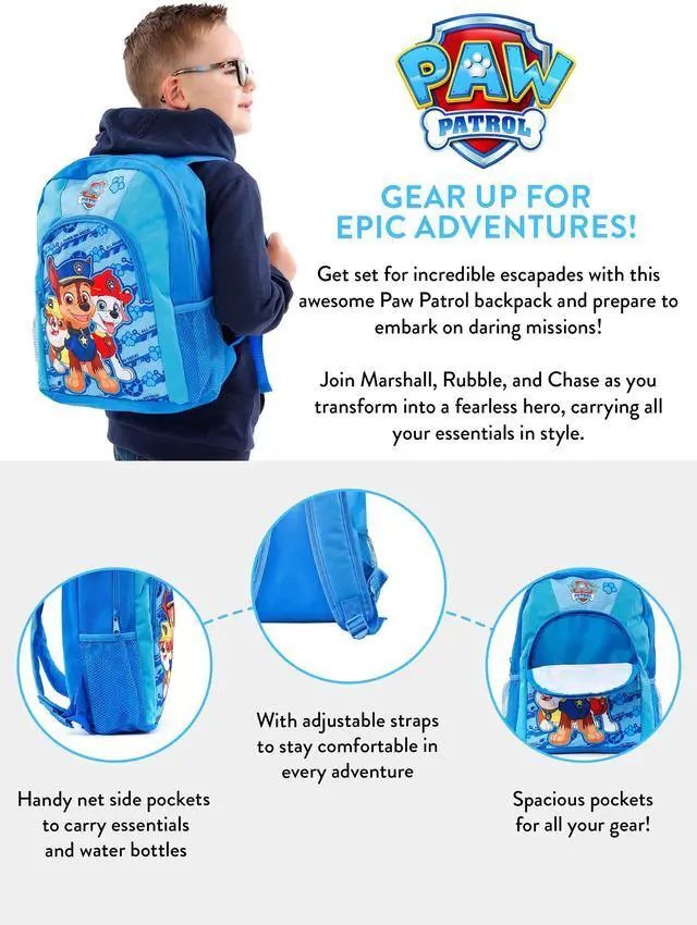 Alt view image 4 of 7 - Backpack | Chase Rubble Marshall Boys Backpacks | School Bag for Kids