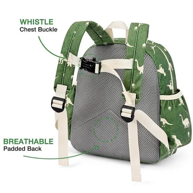 Alt view image 5 of 7 - Corduroy Kids Backpack for Boys and Girls 5-8: Boys Backpack for Elementary Kindergarten - 15 inch Cute Backpacks for Kids - Dinosaur