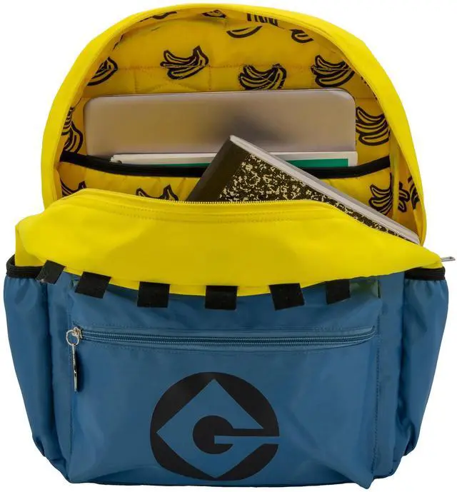 Alt view image 5 of 5 - Despicable Me Minions Backpack for Boys & Girls, Kids 16 Inch Schoolbag with 3D Features, Yellow