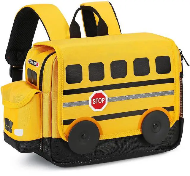 Main image of Kids Backpack for Boys Girls Preschool Bookbags 3D Cartoon Daycare Toddler Bags Medium Yellow