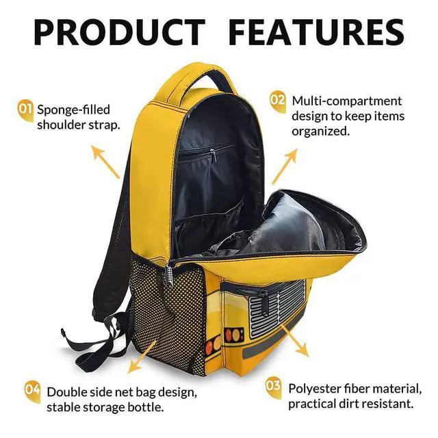 Alt view image 3 of 7 - School Backpack for Kids, Back to School Gifts for Boys Students, 17 inches Bus Backpacks for Preschool Primary Elementary, Large Capacity Bus Bookbag for Camping Hiking
