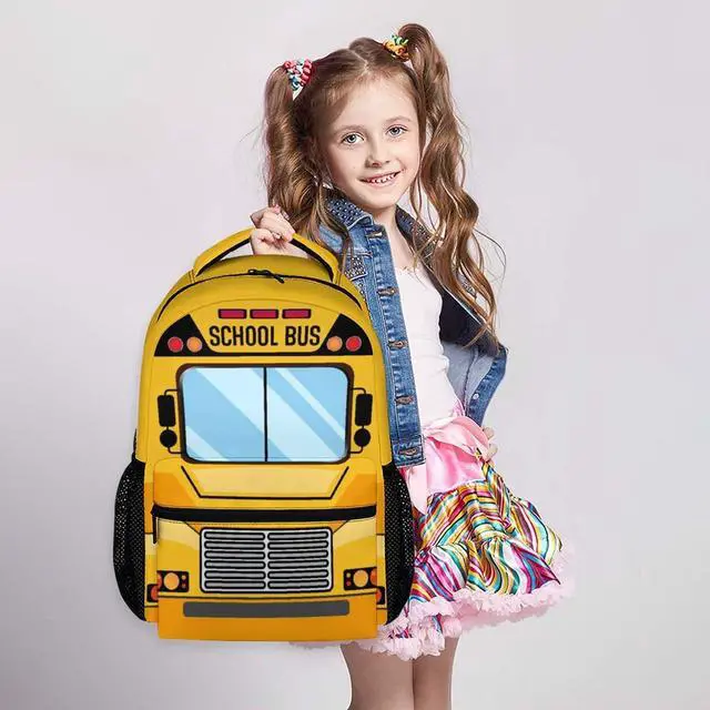 Alt view image 5 of 7 - School Backpack for Kids, Back to School Gifts for Boys Students, 17 inches Bus Backpacks for Preschool Primary Elementary, Large Capacity Bus Bookbag for Camping Hiking