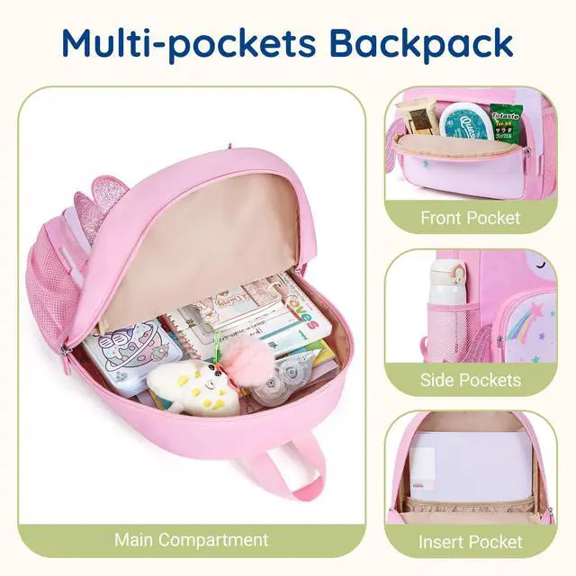 Alt view image 3 of 6 - Kids Backpack Preschool Kindergarten Backpack for Girls 4-6 Butterfly Girl Bookbag 15 for Elementary School