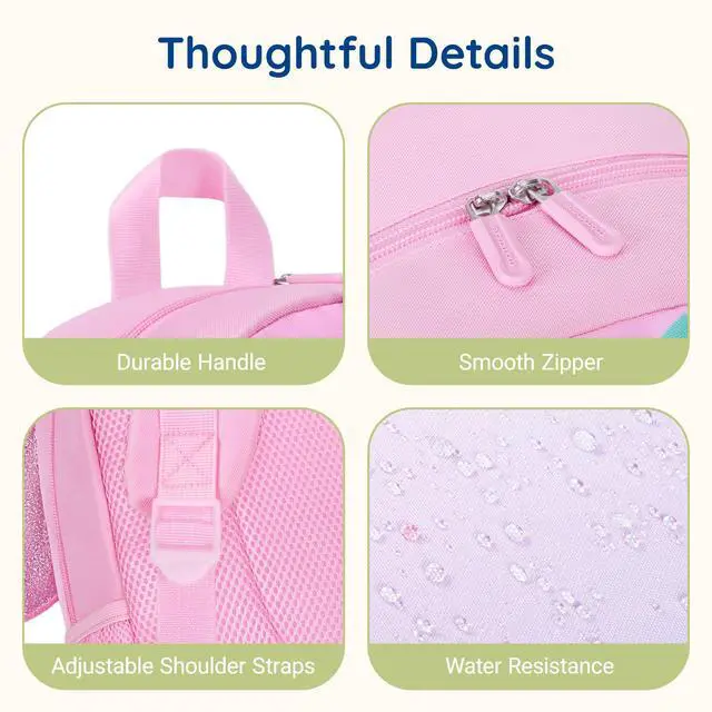 Alt view image 5 of 6 - Kids Backpack Preschool Kindergarten Backpack for Girls 4-6 Butterfly Girl Bookbag 15 for Elementary School
