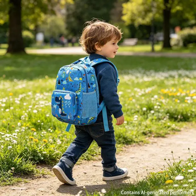 Alt view image 4 of 7 - 13 inch Kids Toddler Preschool Travel Backpack Cute Cartoon Backpack For Girls Boys Baby